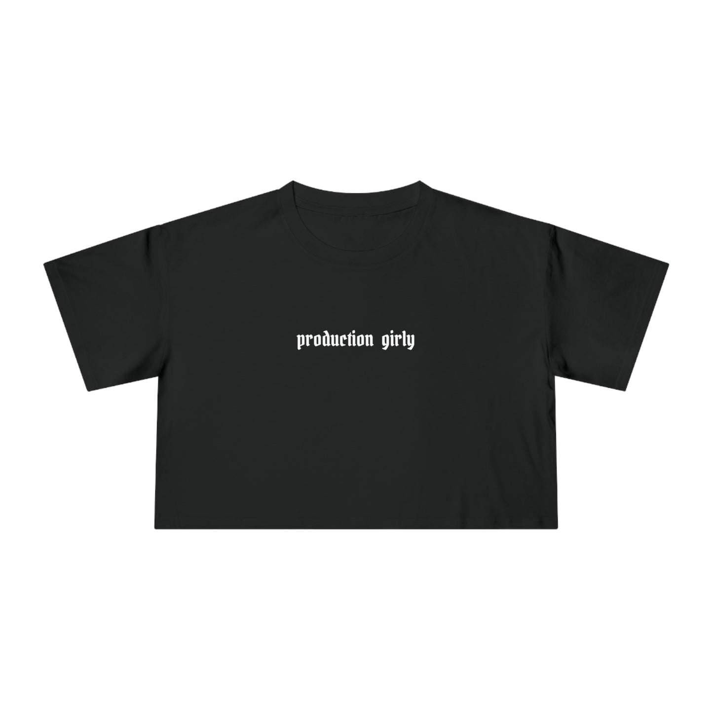 Production Girly Black Cropped Graphic T-shirt